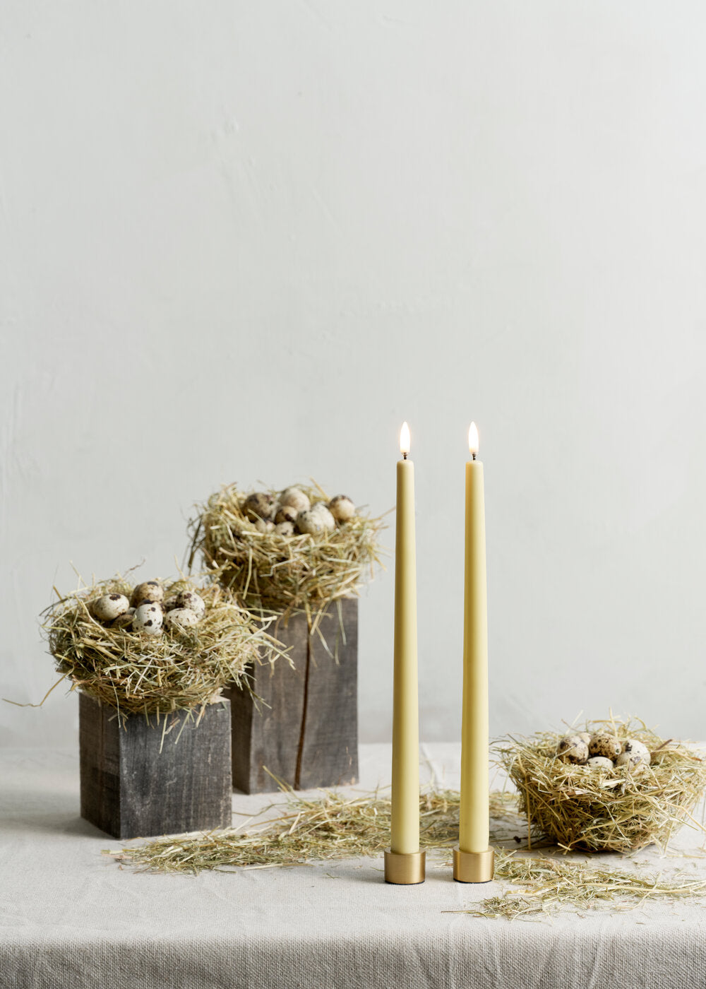 Taper lysestager, Matte Brass - 2 stk.